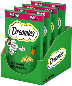 DREAMIES przysmaki dla kota smaczki z kocimiętką 4x180 g (720 g)