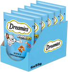 DREAMIES chrupiące przysmaki dla kota krewetki łosoś tuńczyk 6x55g (330 g)