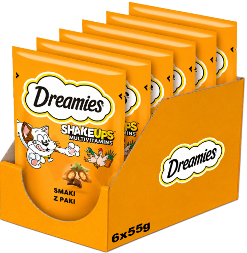 DREAMIES przysmaki dla kota kurczak kaczka kocimiętka 6x55 g (330 g)