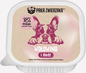 Paka Zwierzaka Mokra Tacka Wołowina Śledź 150g