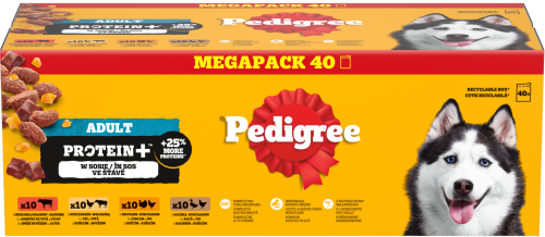 PEDIGREE Adult Protein+ mokra karma dla psa w galaretce 40 x 85 g