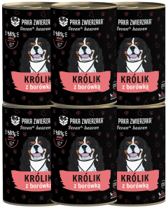 Paka Zwierzaka Mokra 7th Rabbit Blueberry 6x400g