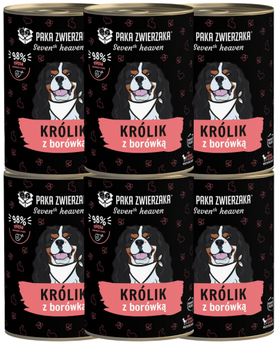 Paka Zwierzaka Mokra 7th Rabbit Blueberry 6x400g