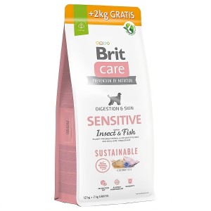 Brit Care Sustainable Sensitive Fish Insect 12kg+2kg