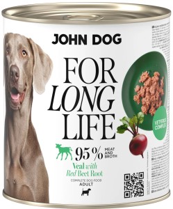 JohnDog For Long Life Cielęcina Korzeń Buraka 800g