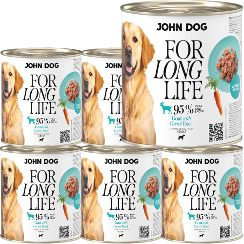 JohnDog For Long Life Koza Korzeń Marchwi 6x800g