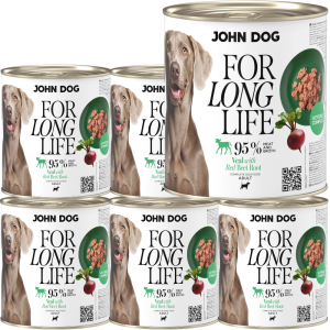 JohnDog For Long Life Cielęcina Burak 6x800g