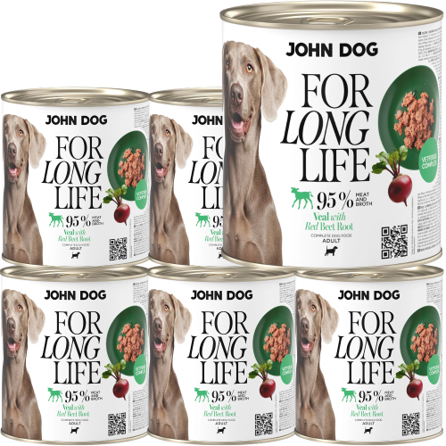 JohnDog For Long Life Cielęcina Burak 6x800g