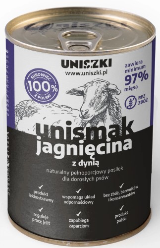 UNISZKI UNIsmak Jagnięcina Dynia 400g
