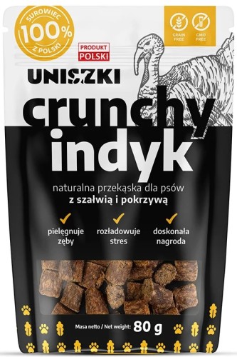 UNISZKI Crunchy Indyk Szałwia Pokrzywa 80g