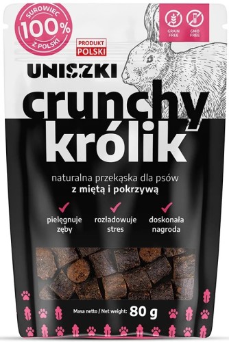 UNISZKI Crunchy Królik Mięta Pokrzywa 80g
