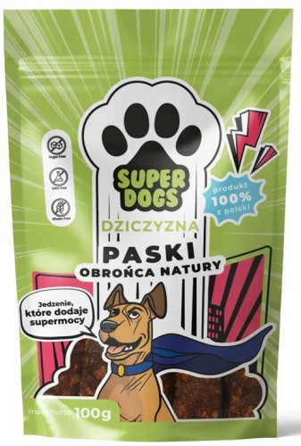 UNISZKI SUPERDOGS Paski Dziczyzna 100g