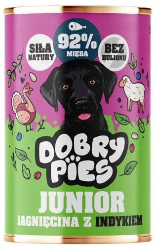 Dobry Pies Junior Jagnięcina Indyk 400g