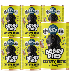 Dobry Pies Mono Indyk Kolagen 6x400g