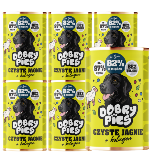 Dobry Pies Mono Jagnięcina Kolagen 6x400g