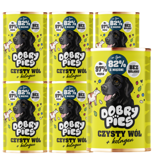 Dobry Pies Mono Wołowina Kolagen 6x400g