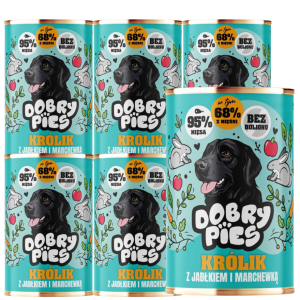 Dobry Pies Królik Jabłko Marchewka 6x400g
