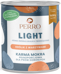 Perro Mokra Light Mono Królik Warzywa 800g