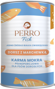 Perro  Mokra Dorsz Marchewka 400g