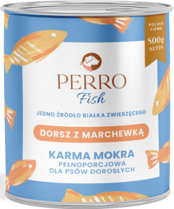 Perro  Mokra Dorsz Marchewka 800g