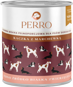 Perro  Mokra Kaczka Marchewka 800g