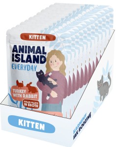Animal Island Everyday mokra karma Kitten Indyk Królik 12x85g