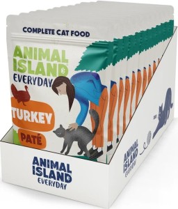 Animal Island Everyday mokra karma Cat Pate Indyk 12x85g