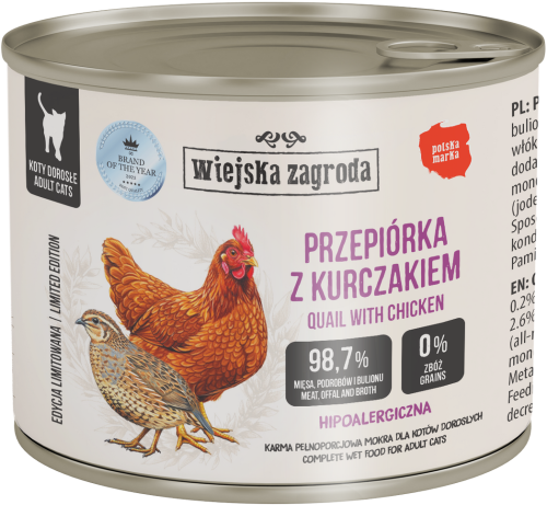 Wiejska Zagroda Kot Mokra Przepiórka Kurczak 180g