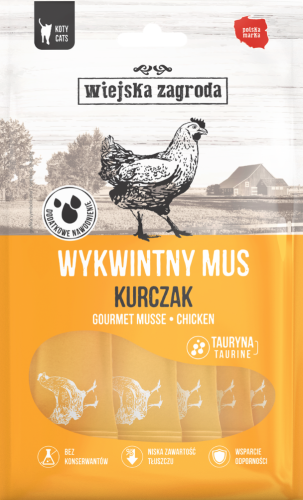 Wiejska Zagroda Kot Mokra Mus Kurczak 6x15g