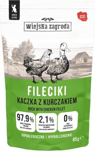 Wiejska Zagroda Kot File Kitten Kaczka Kurczak 85g