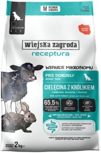 Wiejska Zagroda Sucha Pies Wsparcie mikrobiomu Cielęcina Królik 2kg