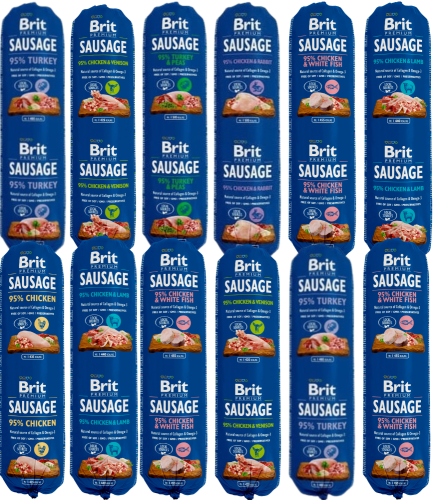 BRIT Sausage Mix smaków 12x800g